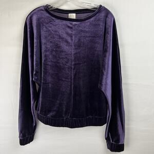 Cupio Women's Purple Long Sleeve Velour Chenille Top Size M